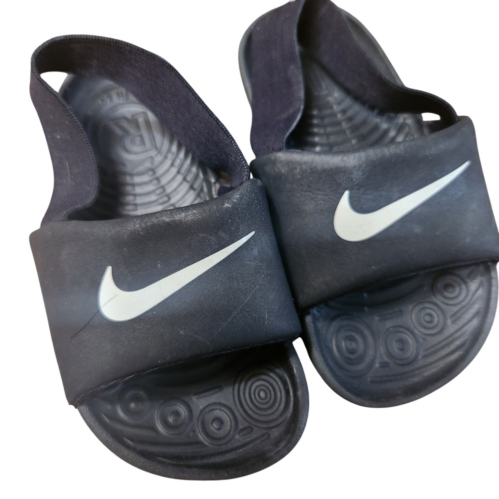 Nike Kids Black Slip On Sandals Slides Toddler Baby Size Small